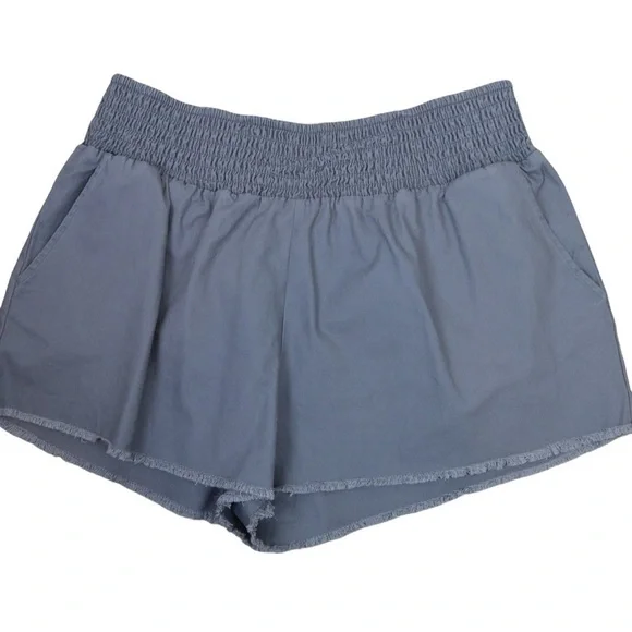 Wild Fable Smocked Waistband Raw Hem High Rise Shorts, Size XXL Grey Microstripe - Picture 1 of 9